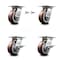 Service Caster 5 Inch Polyurethane Swivel Caster Swivel Locks 2 Brakes, 2PK SCC-35S520-PPUB-BSL-2-SLB-2 - alternate 3
